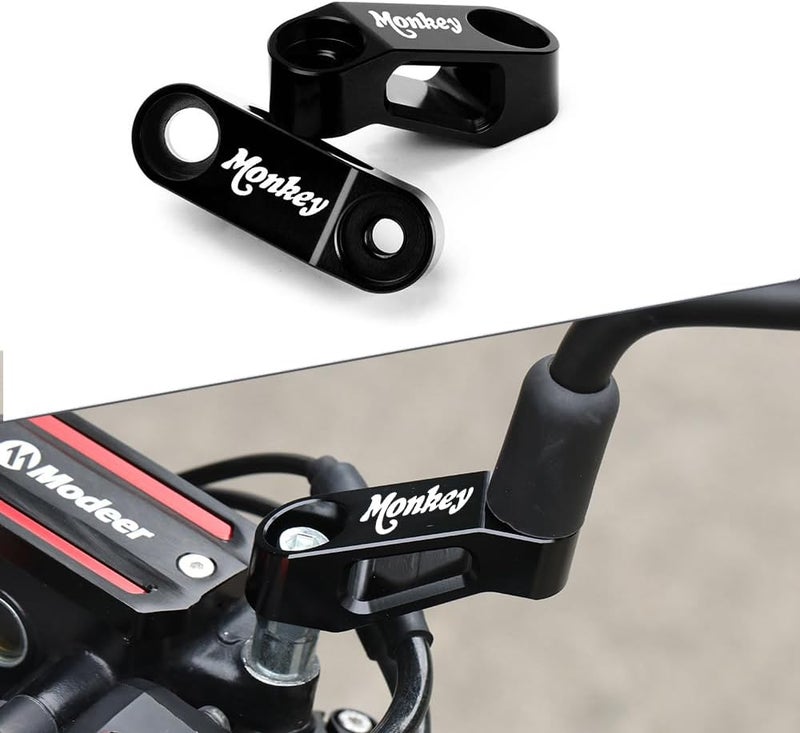 Modeer Compatible with Monkey 125 / Z125 Any year Motorcycle Rearview Mirror Risers Extenders monkey 125 Accessories (black) - Image 1